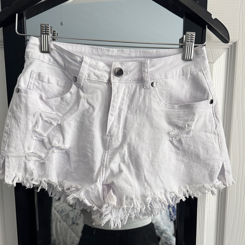 Amazon White Frayed Jean Shorts
